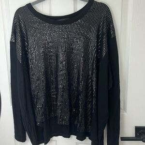 Karen Kane Sequin Black Top Size M
